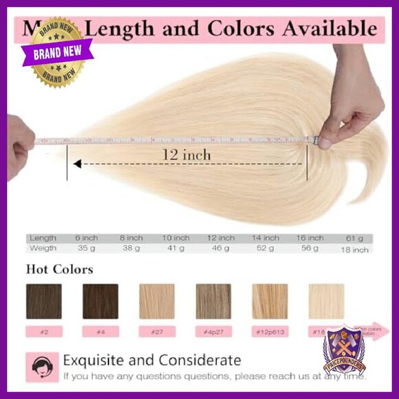 Silk Base Human Hair Topper with Air Bangs, 150% Density Clip-In main image 4
